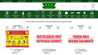 Spanish Recycling Stickers, Bilingual Recycling Decals - H.H.H. ...