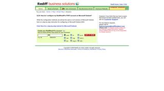 Email FAQ : How do I configure my RediffmailPro POP3 account on ...