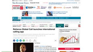 Reliance Global Call launches international calling app - The ...