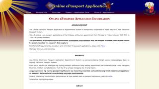 Philippine Embassy - Tokyo, Japan :::: Online ePassport Application