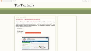 Tds Tax India: Income Tax :- Resend Activation Link