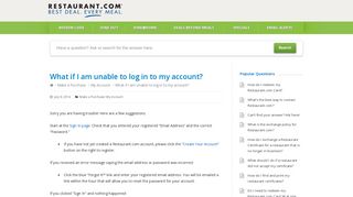 What if I am unable to log in to my account? – Restaurant.com ...