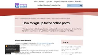 How to sign up to the online portal | Revenue Scotland