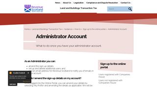 Administrator Account | Revenue Scotland