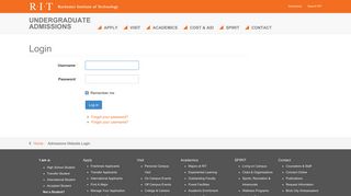 Admissions Website Login - Rochester Institute of Technology