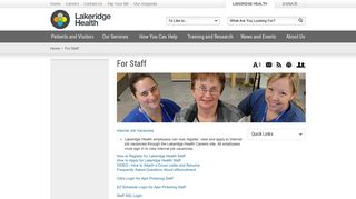 For Staff - Lakeridge Health