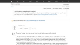 Rosetta Stone problems on user login with… - Apple Community ...