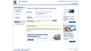 Sign In to RBC Express Online Banking