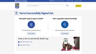 You've Successfully Signed Out - RBC Royal Bank