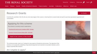 Research Grants | Royal Society
