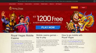 Royal Vegas Mobile Casino - $1,200 Free