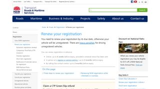 Renew your registration - Roads and Maritime Services - NSW ...