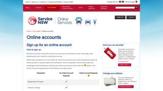 Setup an online account - Roads and Maritime Services - NSW ...