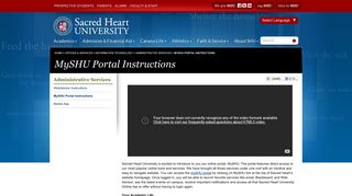 MySHU Portal Instructions | Sacred Heart University Connecticut