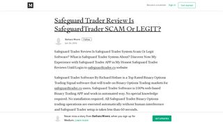 Safeguard Trader Review Is SafeguardTrader SCAM Or LEGIT?