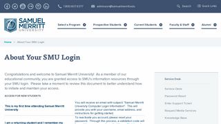 About Your SMU Login | Samuel Merritt University