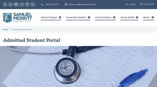 Admitted Student Portal | Samuel Merritt University