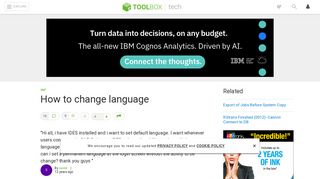 How to change language - IT Toolbox