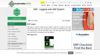 SAP Logging onto SAP System - TutorialsPoint