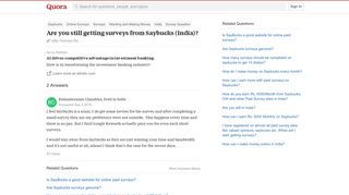 Are you still getting surveys from Saybucks (India)? - Quora