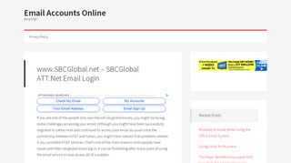 www.SBCGlobal.net – SBCGlobal ATT.Net Email Login - Email ...