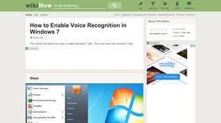 How to Enable Voice Recognition in Windows 7: 4 Steps