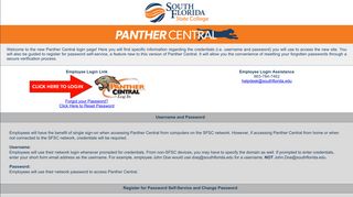 SFSC | Panther Central | Employee Access - South Florida State College