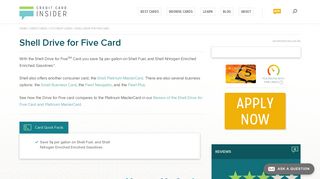 Shell Drive for Five Card - Credit Card Insider