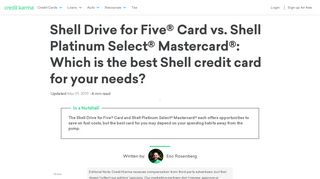 Shell Drive for Five® Card vs. Shell Platinum Select - Credit Karma