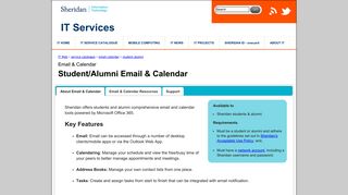 Email and Calendar: Student Email & Calendar - Sheridan