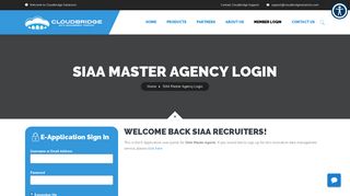 SIAA Master Agency Login | Cloudbridge Solutions