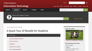 A Quick Tour of Moodle for Students | UMass Amherst Information ...