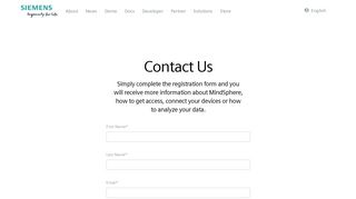 Siemens | MindSphere | Sign Up