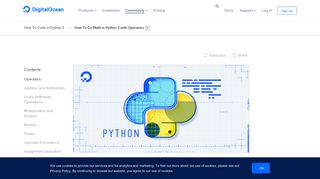 How To Do Math in Python 3 with Operators | DigitalOcean