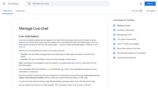 Manage Live chat - YouTube Help - Google Support