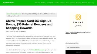 Chime Prepaid Card $50 Sign-Up Bonus and $50 Referral Bonuses
