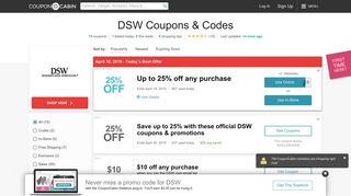25% Off DSW Coupon & Codes - February 2019 - CouponCabin