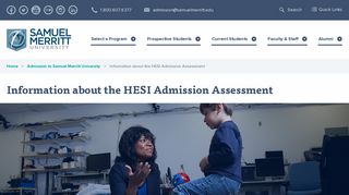Information about the HESI Admission Assessment | Samuel Merritt ...