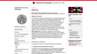 SignUp - Germanistisches Seminar - Universität Heidelberg