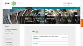 Sign up for EMBL Course and Conference ... - EMBL Heidelberg