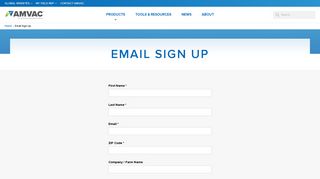 AMVAC email sign-up: get intel by email.