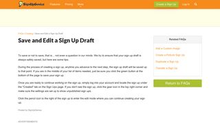Save and Edit a Sign Up Draft - Sign Up Genius