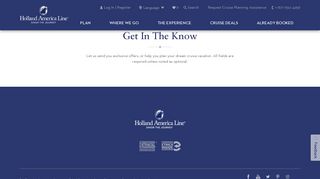 Sign Up for Special Offers | Holland America