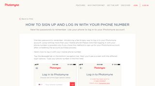 Signup and Login with Phone No. - Photomyne FAQ
