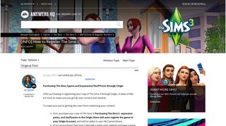 [INFO] How to Register The Sims 3 - Answer HQ