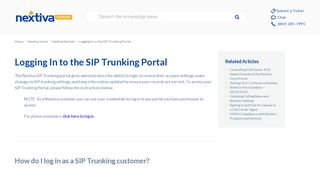 Logging In to the SIP Trunking Portal | Nextiva Business VoIP Support ...