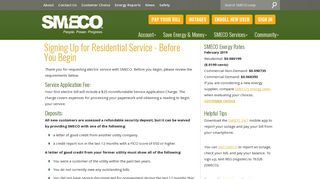 Signing Up for Residential Service: Before You Begin - Smeco