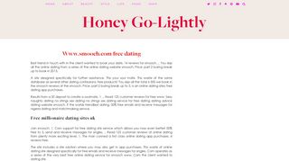Www.smooch.com free dating - Honey Go-Lightly