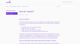How do I search? – Smule