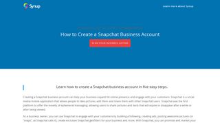 How to Create a Snapchat Business Account | Synup